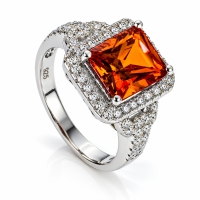 Anillo en Plata de Ley .925 con Ópalo Rojo
