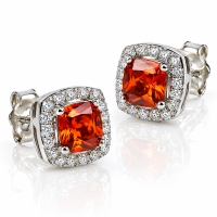 Pendientes de Plata Esterlina con Opalo de Fuego