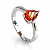 Anillo de Compromiso en Plata con Opalo de Fuego