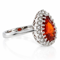 Anillo de Ópalo Cereza Mexicano en Plata .925