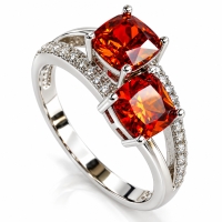 Anillo de Plata de Ley Con Opalo de Fuego