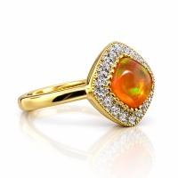 Anillo de Opalo en Plata con Chapa de Oro 14K