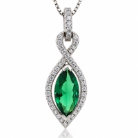 Elegante Dije de Plata de Ley con Esmeralda