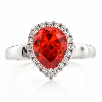 Anillo de Opalo Cereza en Plata de Ley