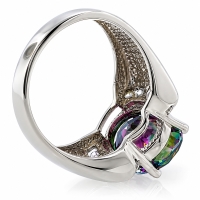 Anillo de Plata de Ley con Topacio Mistico