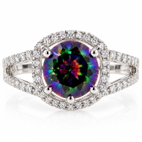 Anillo Precioso de Topacio Místico en Plata de Ley