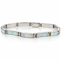 Pulsera de Ópalo Australiano Blanco en Plata .950