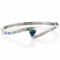 Brazalete de Plata de Ley .925 con Alejandrita y Ópalo