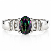Anillo de Plata con Topacio Mistico