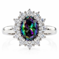 Anillo de Plata con una Piedra de Topacio Mistico