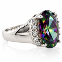Enorme Gema de Topacio en Anillo de Plata .925