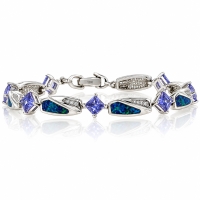 Pulsera de Plata .925 con Tanzanita y Opalo