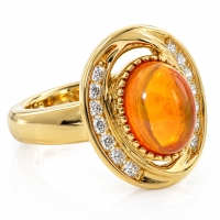Anillo de Plata con Chapa de Oro y Opalo