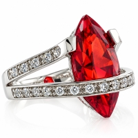 Anillo de Opalo Cereza en Plata de Ley