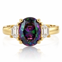Anillo de Topacio Mistico en Plata .925 con un Baño de Oro 14K
