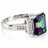 Anillo de Topacio Místico en Plata .925