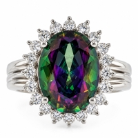 Anillo de Topacio Místico y Zirconias
