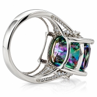 Enorme Gema de Topacio en Anillo de Plata .925