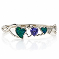 Brazalete de Plata .925 con Tanzanita y Opalo