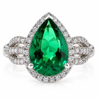 Enorme Anillo de Esmeralda en Plata de Ley .925
