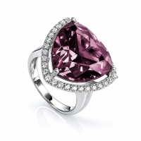 Anillo de Alejandrita Corte Trillion Azul / Purpura To Pink 18 mm