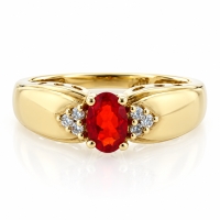Anillo de Opalo de Fuego en Oro de 14K