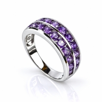 Anillo de Plata de Ley con Amatista Churumbela