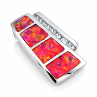 Hermoso Dije de Plata .925 con Ópalo Australiano Rosa