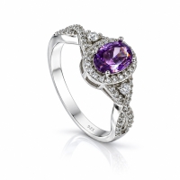 Anillo de Amatista en Plata .925 7 mm x 5 mm