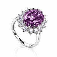Encantador Anillo de Plata de Ley con Alejandrita