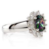 Anillo de Plata Esterlina con Topacio Mistico