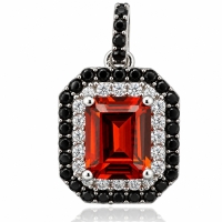 Dije con Piedra de Ópalo de Fuego y Zirconias