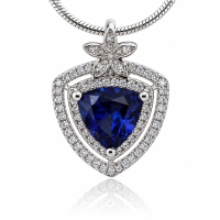 Elegante Dije de Plata .925 con Zafiro Azul