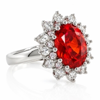 Anillo de Opalo Mexicano de Fuego en Plata de Ley