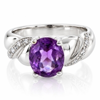 Elegante Anillo de Plata con Amatista Auténtica