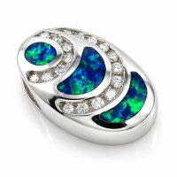 Elegante Dije de Plata .925 con Ópalo Australiano