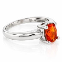 Anillo de Plata con Ópalo de Fuego Genuino