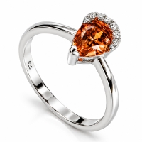 Sterling Silver Anillo de Opalo de Fuego