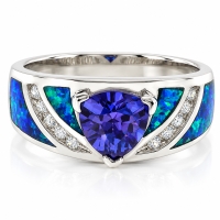 Anillo de Opalo con Tanzanita en Plata