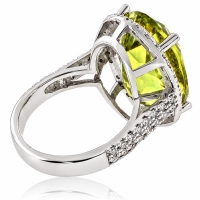 Anillo de Oro Blanco 14K con Citrina Amarilla Natural