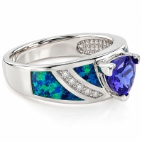 Anillo de Opalo con Tanzanita en Plata
