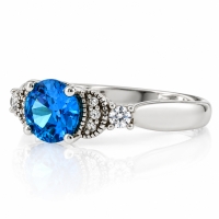 Anillo de Plata con Topacio Azul
