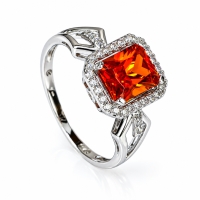 Anillo de Plata De Ley 925 con Opalo de Fuego