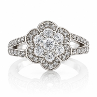 Anillo de Oro Blanco Macizo de 18K con Diamantes