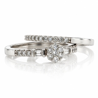 Anillo de Compromiso en Oro Blanco de 14K y Diamantes