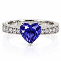 Anillo de Plata con Tanzanita y Zirconias