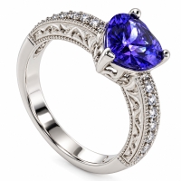 Anillo de Plata con Tanzanita y Zirconias