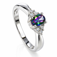 Anillo de Topacio Mistico Con Plata 925