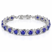 Peciosa Pulsera de Plata de Ley .925 con Tanzanita