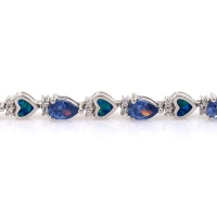 Pulsera de Tanzanita y Ópalo Australiano en Plata .925